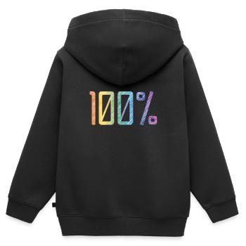 100 % - Sweat Premium à capuche zippé enfant bio - noir - Dos - AI Model Kid Male (0cm)
