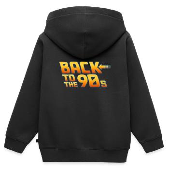 Retour aux années 90 soirée rétro retour aux 90 s - Sweat Premium à capuche zippé enfant bio - noir - Dos - AI Model Kid Male (0cm)