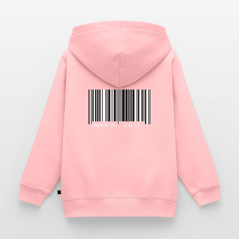 Made in 2011 Barcode Gift Kids Premium Organic Zip-up Hoodie