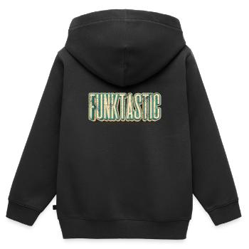 Funktastic Funky Vintage - Sweat Premium à capuche zippé enfant bio - noir - Dos - AI Model Kid Male (0cm)