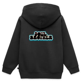 Soul Brother Brother Gift - Sweat Premium à capuche zippé enfant bio - noir - Dos - AI Model Kid Male (0cm)