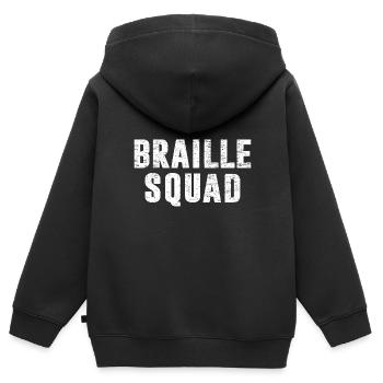 Blind Visually Impaired - Kids Premium Organic Zip-up Hoodie - black - Back - AI Model Kid Male (0cm)