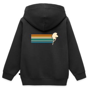 Hobby Horse Hobby Horsing - Kids Premium Organic Zip-up Hoodie - black - Back - AI Model Kid Male (0cm)