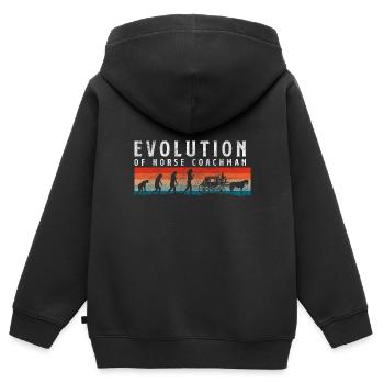 Pferdekutscher Pferd Ziel Kaltblüter - Kinder Premium Organic Zip Hoodie - Schwarz - Hinten - AI Model Kid Male (0cm)