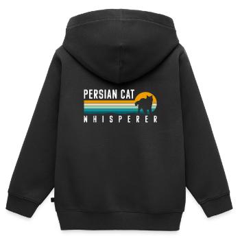 Perser Katze Katzendame Katzenfreund Katzenmama - Kinder Premium Organic Zip Hoodie - Schwarz - Hinten - AI Model Kid Male (0cm)
