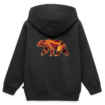 Polygone d’ours - Sweat Premium à capuche zippé enfant bio - noir - Dos - AI Model Kid Male (0cm)