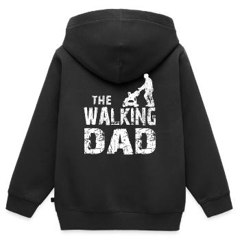 Walking DAD - Kinder Premium Organic Zip Hoodie - Schwarz - Hinten - AI Model Kid Male (0cm)