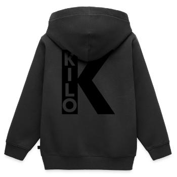 NATO K - Kinder Premium Organic Zip Hoodie - Schwarz - Hinten - AI Model Kid Male (0cm)