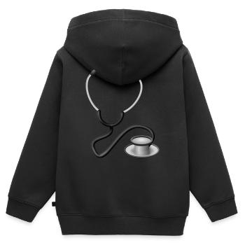 Arzt - Kinder Premium Organic Zip Hoodie - Schwarz - Hinten - AI Model Kid Male (0cm)
