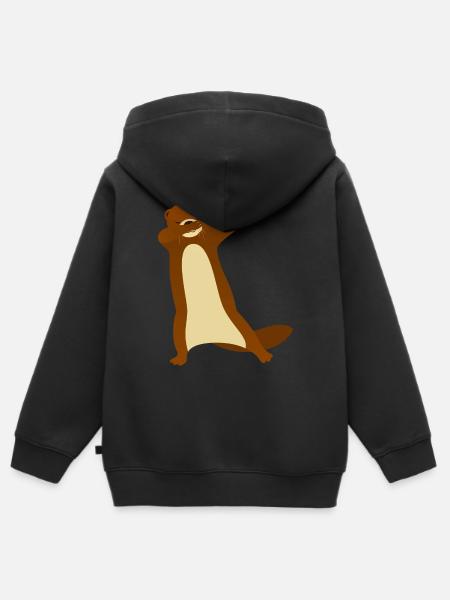 Otter Dab Dance - Cool Gift - Kinder Premium Organic Zip Hoodie - Schwarz