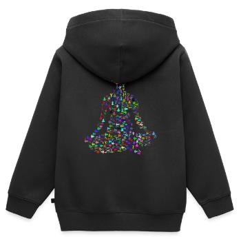 Yoga Übung Frau - Kinder Premium Organic Zip Hoodie - Schwarz - Hinten - AI Model Kid Male (0cm)