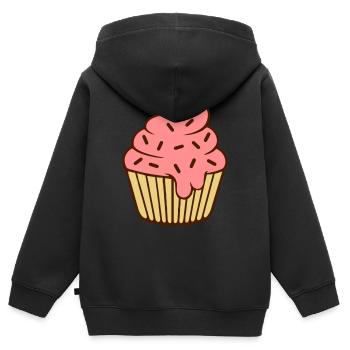 Cupcake - Kinder Premium Organic Zip Hoodie - Schwarz - Hinten - AI Model Kid Male (0cm)