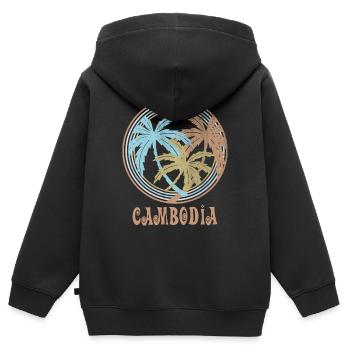 Kambodscha - Kinder Premium Organic Zip Hoodie - Schwarz - Hinten - AI Model Kid Male (0cm)