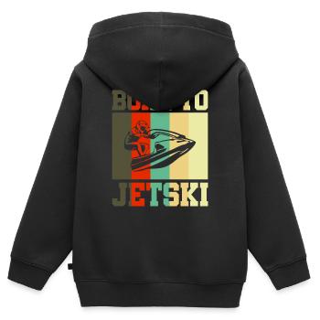 Born to Jetski Jet Ski Cadeau - Sweat Premium à capuche zippé enfant bio - noir - Dos - AI Model Kid Male (0cm)