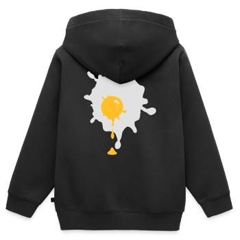 Laufendes spiegelei - V2 - Kinder Premium Organic Zip Hoodie - Schwarz - Hinten - AI Model Kid Male (0cm)