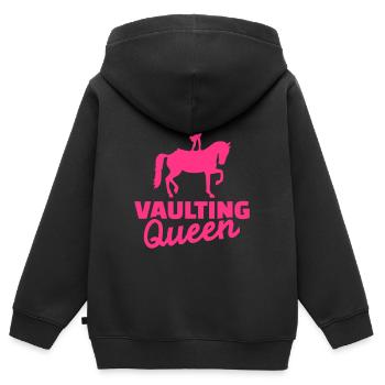 Voltigieren - Kinder Premium Organic Zip Hoodie - Schwarz - Hinten - AI Model Kid Male (0cm)