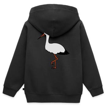 storch - Kinder Premium Organic Zip Hoodie - Schwarz - Hinten - AI Model Kid Male (0cm)