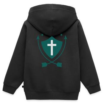Pfarrer / Priester / Katholisch / Religion - Kinder Premium Organic Zip Hoodie - Schwarz - Hinten - AI Model Kid Male (0cm)