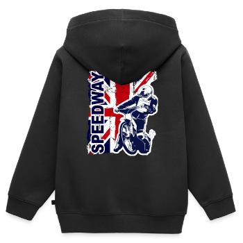Speedway Racing - Kinder Premium Organic Zip Hoodie - Schwarz - Hinten - AI Model Kid Male (0cm)