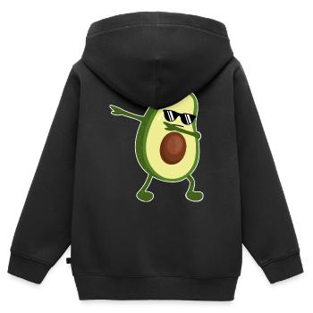 Lunettes de soleil drôles tamponnant avocat - DAB - Sweat Premium à capuche zippé enfant bio - noir - Dos - AI Model Kid Male (0cm)