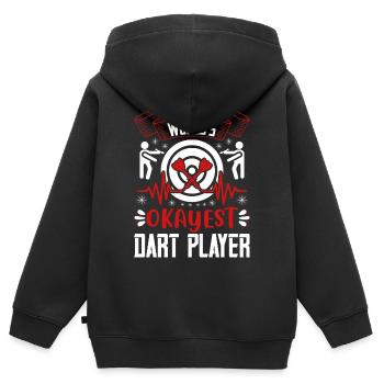 Dart Darts Bullseye Dartscheibe Geschenk 93 - Kinder Premium Organic Zip Hoodie - Schwarz - Hinten - AI Model Kid Male (0cm)