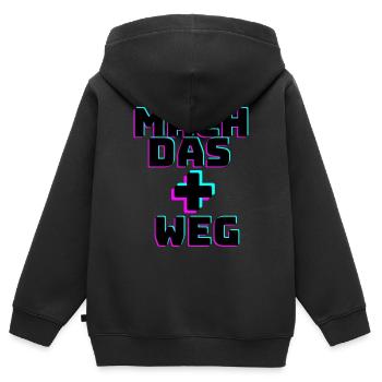Mach das Plus weg - Tiktok Trend - Kinder Premium Organic Zip Hoodie - Schwarz - Hinten - AI Model Kid Male (0cm)
