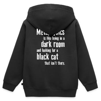 Metaphysik Phrasen Philosophie - Kinder Premium Organic Zip Hoodie - Schwarz - Hinten - AI Model Kid Male (0cm)