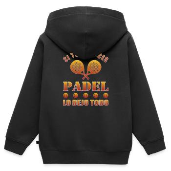 Wenn du mir sagst, paddele ich alles - Kinder Premium Organic Zip Hoodie - Schwarz - Hinten - AI Model Kid Male (0cm)