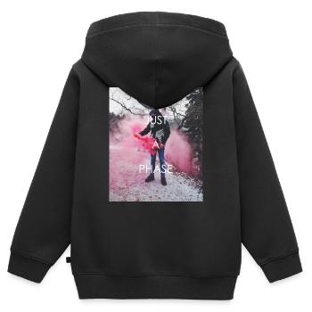 Juste une phase (Pyro) - Sweat Premium à capuche zippé enfant bio - noir - Dos - AI Model Kid Male (0cm)