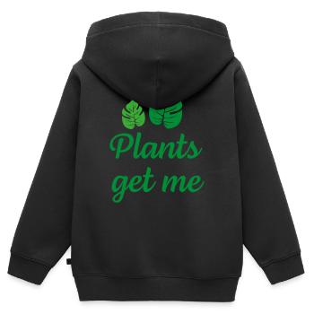 Pflanzen verstehen mich - Kinder Premium Organic Zip Hoodie - Schwarz - Hinten - AI Model Kid Male (0cm)