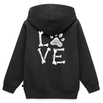 Hundeliebe - Kinder Premium Organic Zip Hoodie - Schwarz - Hinten - AI Model Kid Male (0cm)