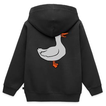 Süße glückliche Gans Design - Kinder Premium Organic Zip Hoodie - Schwarz - Hinten - AI Model Kid Male (0cm)