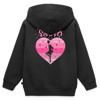 7. Geburtstag Tochter Mädchen Cheerleader - Kinder Premium Organic Zip Hoodie - Schwarz - Hinten - AI Model Kid Male (0cm)