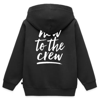 New to the Crew / Squad / Team - Kinder Premium Organic Zip Hoodie - Schwarz - Hinten - AI Model Kid Male (0cm)