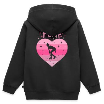Herz Liebe Sport Rollschuh Mädchen 5. Geburtstag - Kinder Premium Organic Zip Hoodie - Schwarz - Hinten - AI Model Kid Male (0cm)