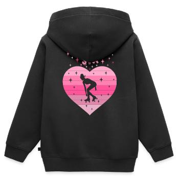 Herz Liebe Sport Rollschuh Mädchen 6. Geburtstag - Kinder Premium Organic Zip Hoodie - Schwarz - Hinten - AI Model Kid Male (0cm)