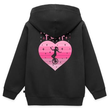 5. Geburtstag Einrad fahren Mädchen Tochter - Kinder Premium Organic Zip Hoodie - Schwarz - Hinten - AI Model Kid Male (0cm)