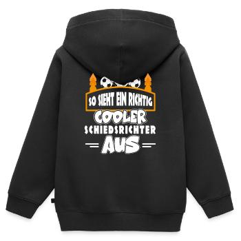 So sieht ein richtig cooler Schiedsrichter aus - Kinder Premium Organic Zip Hoodie - Schwarz - Hinten - AI Model Kid Male (0cm)