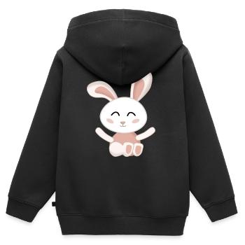 Rabbit White cute pink - Kids Premium Organic Zip-up Hoodie - black - Back - AI Model Kid Male (0cm)