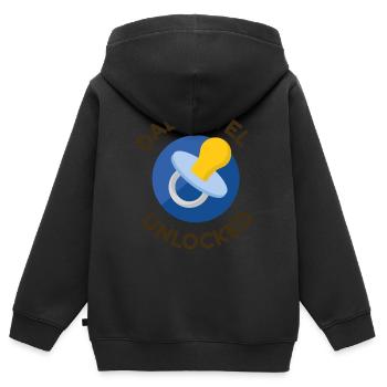 Papa Level - Kinder Premium Organic Zip Hoodie - Schwarz - Hinten - AI Model Kid Male (0cm)