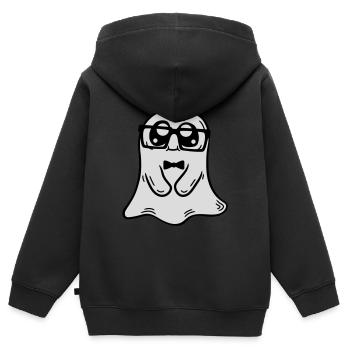 Little Nerd Ghost Comic - Kids Premium Organic Zip-up Hoodie - black - Back - AI Model Kid Male (0cm)