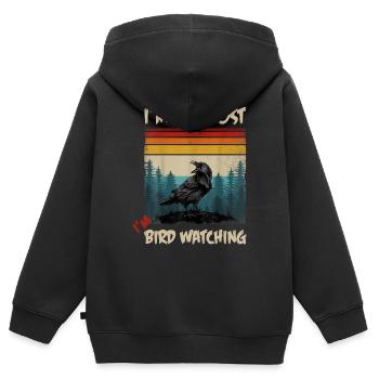 Ornithologie Vogelforschung I'm Not Lost I'm - Kinder Premium Organic Zip Hoodie - Schwarz - Hinten - AI Model Kid Male (0cm)