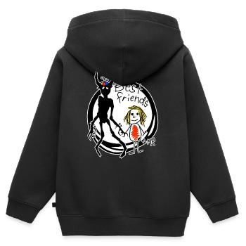 Dämonen an meiner seite - Kinder Premium Organic Zip Hoodie - Schwarz - Hinten - AI Model Kid Male (0cm)