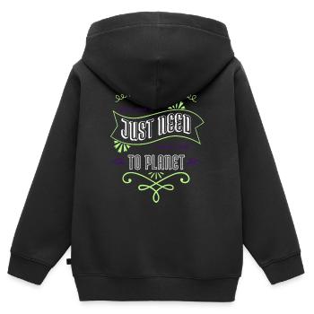 Space Ship Physics Birthday Present Astrology - Kids Premium Organic Zip-up Hoodie - black - Back - AI Model Kid Male (0cm)