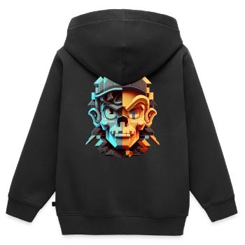 Dude 8bit Pixelart - Kinder Premium Organic Zip Hoodie - Schwarz - Hinten - AI Model Kid Male (0cm)