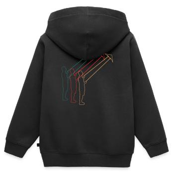 Drachenfliegen Drachensteigen Retro Geschenk - Kinder Premium Organic Zip Hoodie - Schwarz - Hinten - AI Model Kid Male (0cm)