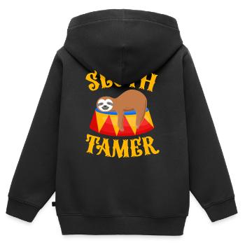 Sloth tamer | Circus Carnival Tamer - Kinder Premium Organic Zip Hoodie - Schwarz - Hinten - AI Model Kid Male (0cm)