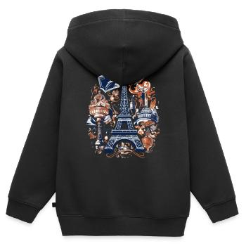 Paris and its monuments - Kids Premium Organic Zip-up Hoodie - black - Back - AI Model Kid Male (0cm)