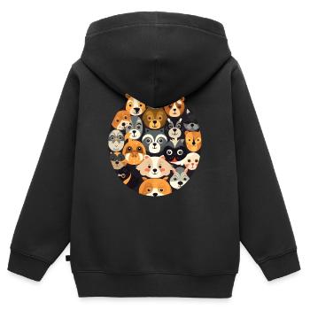 Tierischer Spaß - Kinder Premium Organic Zip Hoodie - Schwarz - Hinten - AI Model Kid Male (0cm)