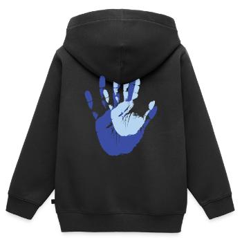 Bébé main dans la main Parents - Sweat Premium à capuche zippé enfant bio - noir - Dos - AI Model Kid Male (0cm)